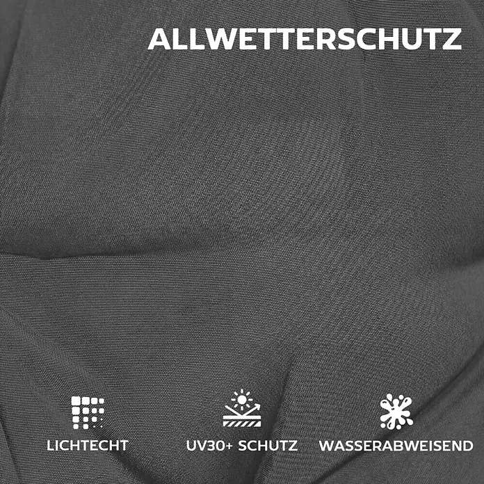 Outsunny Sitzauflage - Niederlehner, 4 Stk., Polyester, PP-Baumwolle, Dunkelgrau - Dunkelgrauer Stoff mit Allwetterschutz: lichtecht, UV30+ Schutz, wasserabweisend.