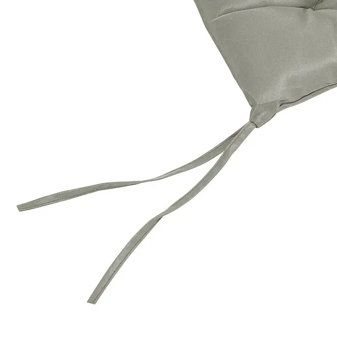 Outsunny Sitzauflage - Niederlehner, 2 Stk., Polyester, Schaumstoff, Hellgrau - Graues Stoffkissen mit zwei Bändern zur sicheren Befestigung.
