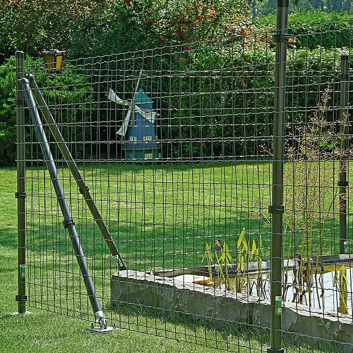 Alberts Zaunpfosten - Länge: 122,5 cm, Durchmesser: 34 mm, Grün, Metall, Ohne Spanndraht - Gartenzaun aus Drahtgeflecht mit stabilen Pfosten, die Sicherheit und Schutz für Ihren Garten bieten.