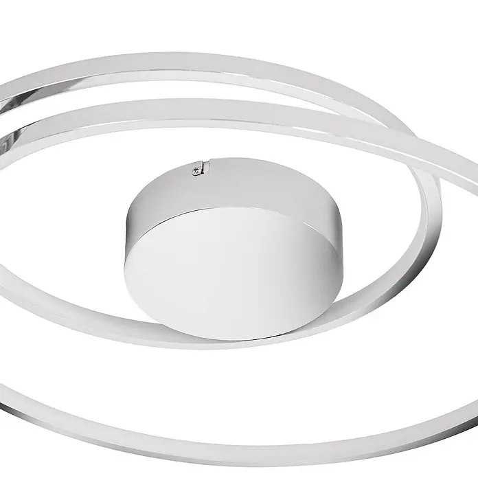 Lucande Deckenleuchte Maire - chrom / silber, chrom / silber - Moderne LED-Deckenleuchte in Chromoptik mit zwei sich windenden, leuchtenden Orbitalbändern.
