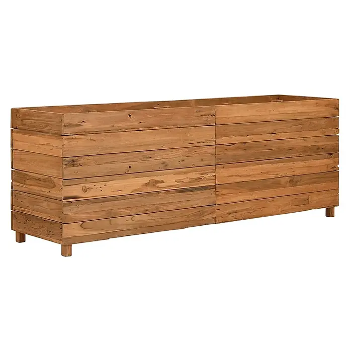 Furnicato Hochbeet Teak-Altholz - 150 x 40 x 55 cm, Holz, Braun