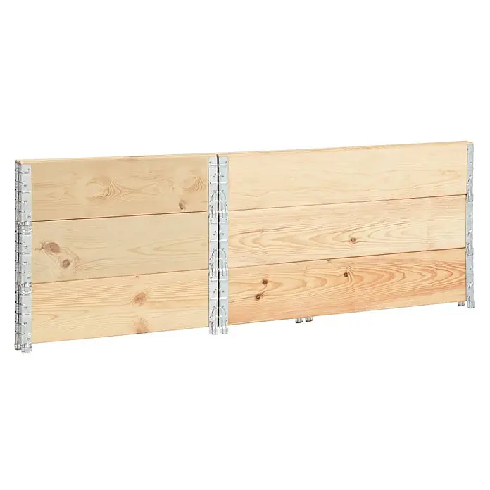 Furnicato Hochbeet Massives Kiefernholz - 100 x 50 x 19 cm, Holz, Braun - Modulares Hochbeet aus hellem Holz mit silbernen Metall-Klappscharnieren.