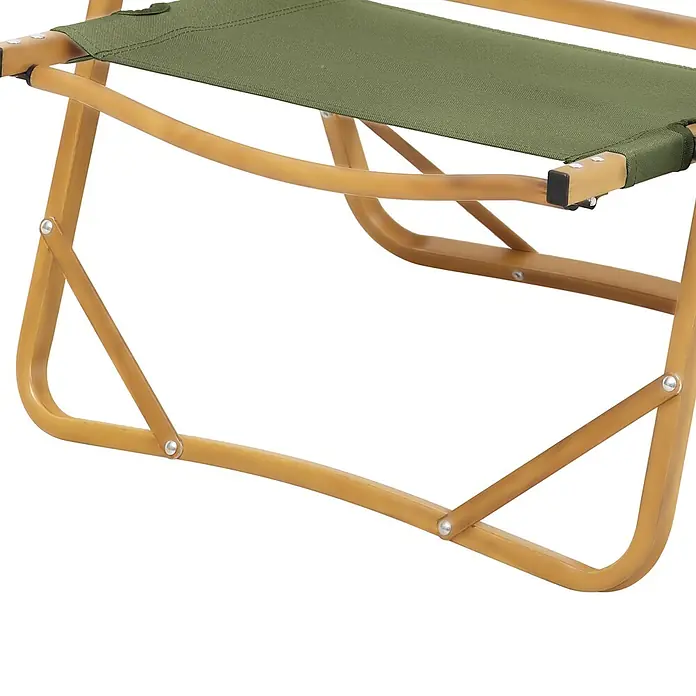 SVITA Campingstuhl - Grün, B x T x H: 55 x 53 x 61 cm - Olivgrüner Klappstuhl aus Stoff mit hellbraunem Metallgestell.