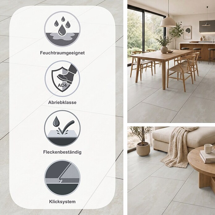 LOGOCLIC Ceramico Laminat Bright Powder (Bright Powder, 638 x 330 x 8 mm) | BAUHAUS