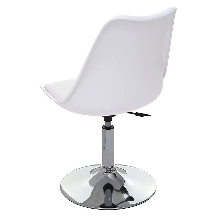 Chefgastro Gartenstuhl-Set - 2 Stk., Kunstleder, Weiß, B x T x H: 48 x 54 x 80 cm - Weißer Drehstuhl mit geformter Sitzfläche und verchromtem, höhenverstellbarem Fuß.