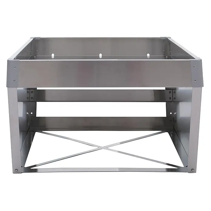 Proregal Mähroboter-Garage Mit Pflanzkasten - L x B x H: 70 x 60 x 40 cm, Silber, Ausführungseigenschaft: mit Pultdach, Gardena, WORX, Husqvarna, Einhell, Landxcape, Juka - Silbernes, rechteckiges Metallgestell oder -ständer mit X-Strebe.