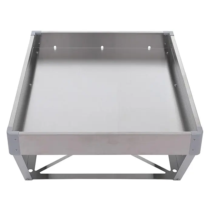 Proregal Mähroboter-Garage Mit Pflanzkasten - L x B x H: 70 x 60 x 40 cm, Silber, Ausführungseigenschaft: mit Pultdach, Gardena, WORX, Husqvarna, Einhell, Landxcape, Juka - Rechteckiger Metallbehälter in Silber mit Ständer.