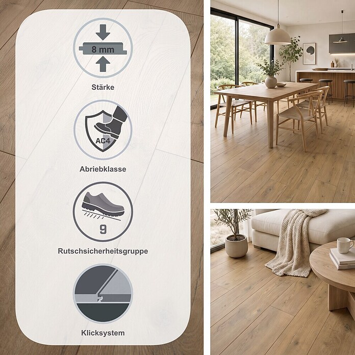 Egger Laminat NatureSense (Loja Eiche braun, Landhausdiele, 1 292 x 246 x 8 mm) | BAUHAUS