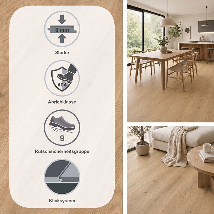 Egger Laminat NatureSense (Ortega Eiche, Landhausdiele, 1 292 x 327 x 8 mm) | BAUHAUS
