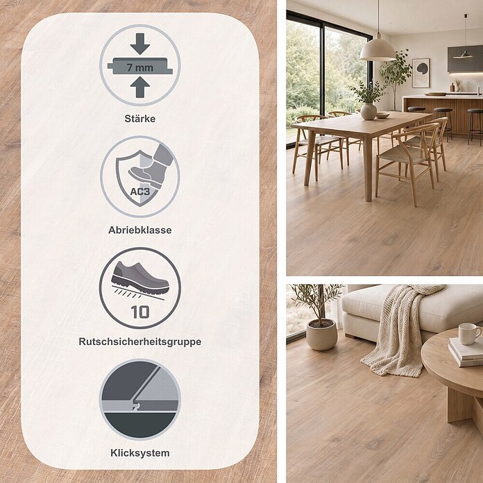 Egger Laminat NatureSense (Woodwork Eiche, Landhausdiele, 1 292 x 193 x 7 mm) | BAUHAUS