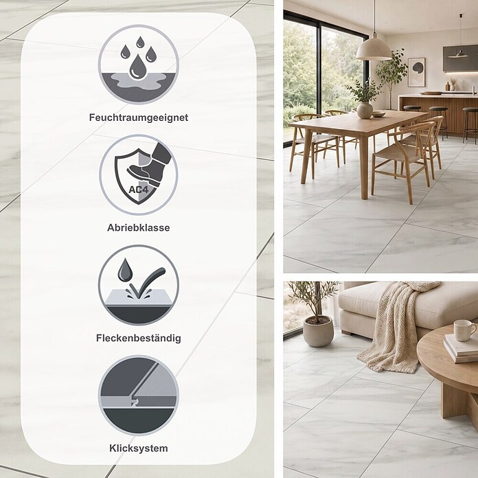 LOGOCLIC Ceramico Laminat Amelia (Amelia, 638 x 330 x 8 mm) | BAUHAUS