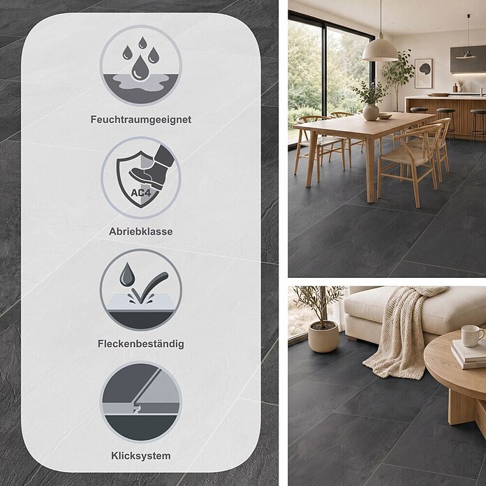 LOGOCLIC Ceramico Laminat Pearl Grey (Pearl Grey, 638 x 330 x 8 mm) | BAUHAUS