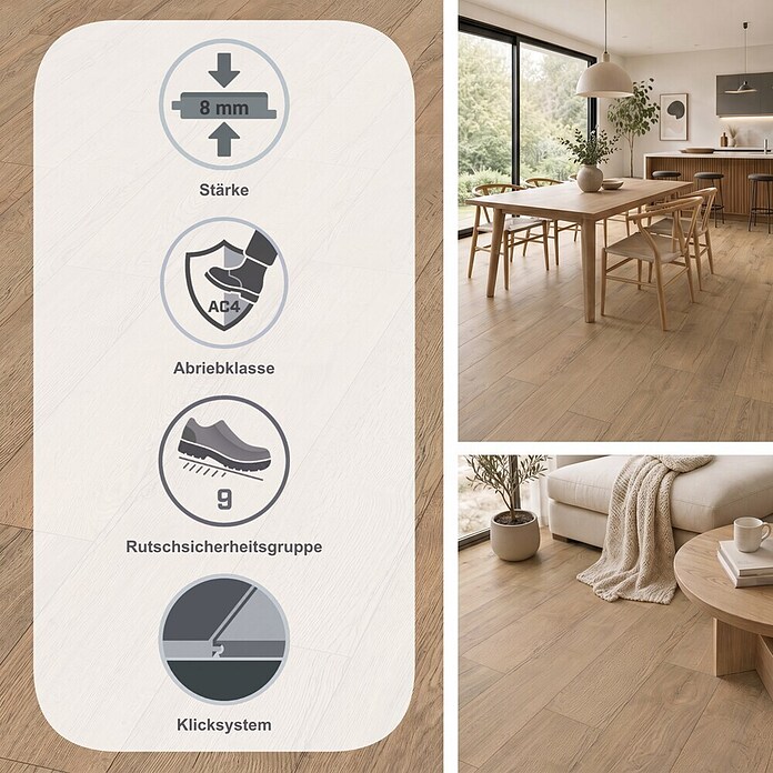 Egger Laminat NatureSense Promo (Elva Eiche natur, Landhausdiele, 1 292 x 193 x 8 mm) | BAUHAUS