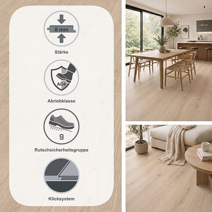 Egger Laminat NatureSense Promo (Berdal Eiche hell, Landhausdiele, 1 292 x 193 x 8 mm) | BAUHAUS