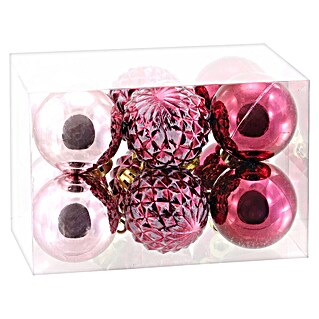 Weihnachtskugel Box (Durchmesser: 4 cm, Kunststoff, Rosa, 12 Stk.)