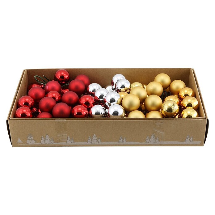 Geroma Glaskugel (Rot, Silber, Gold, Glas, 70 Stk.) | BAUHAUS
