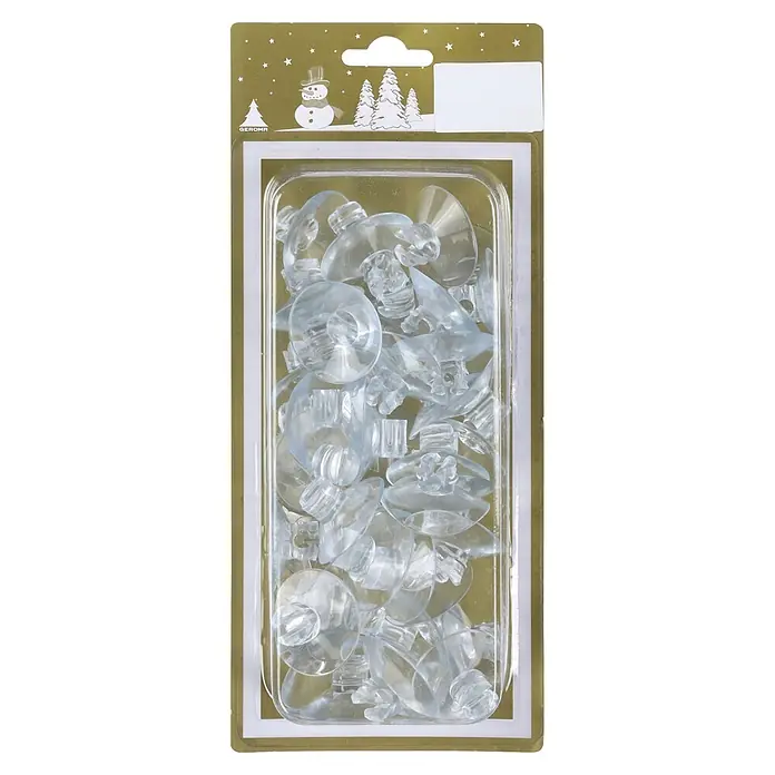Saugnapf - Durchmesser: 3,5 cm, Kunststoff, 48 Stk. - Transparente Saugnäpfe aus Kunststoff in verschiedenen Größen und Formen, in Blisterverpackung.