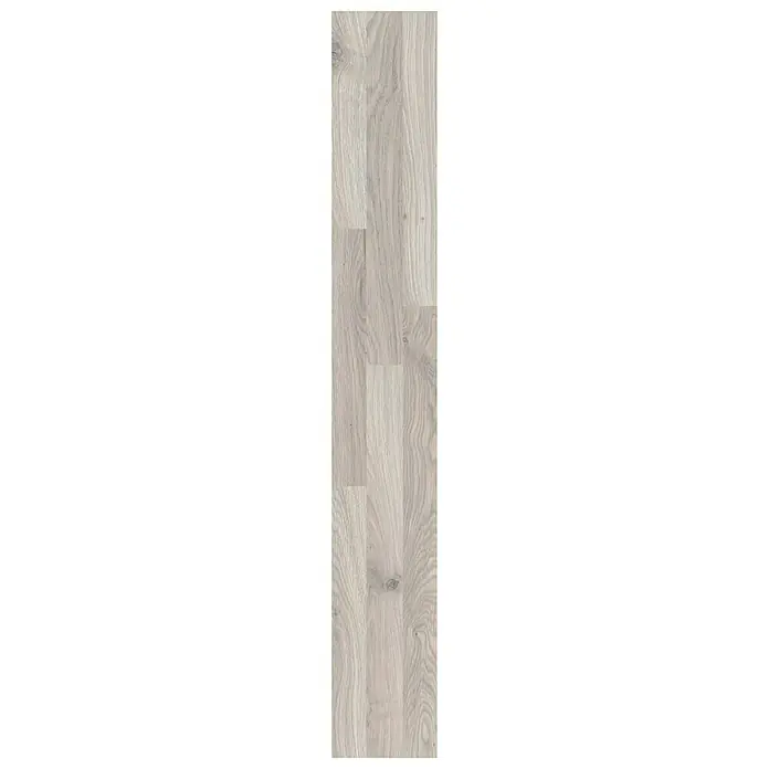 LOGOCLIC Family Laminat Eiche Narvik1.285 x 192 x 7 mm, Schiffsboden, Eiche Narvik - Eine einzelne, aufrechte Diele in hellem Holzdesign, ideal für moderne Bodenbeläge und Innenraumgestaltung.