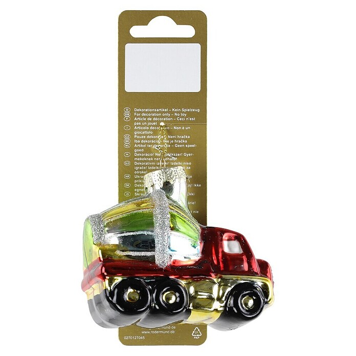 Christbaumschmuck Betonmischer (L x B x H: 8,5 x 4,5 x 8 cm, Kunststoff, 1 Stk., Bunt) | BAUHAUS