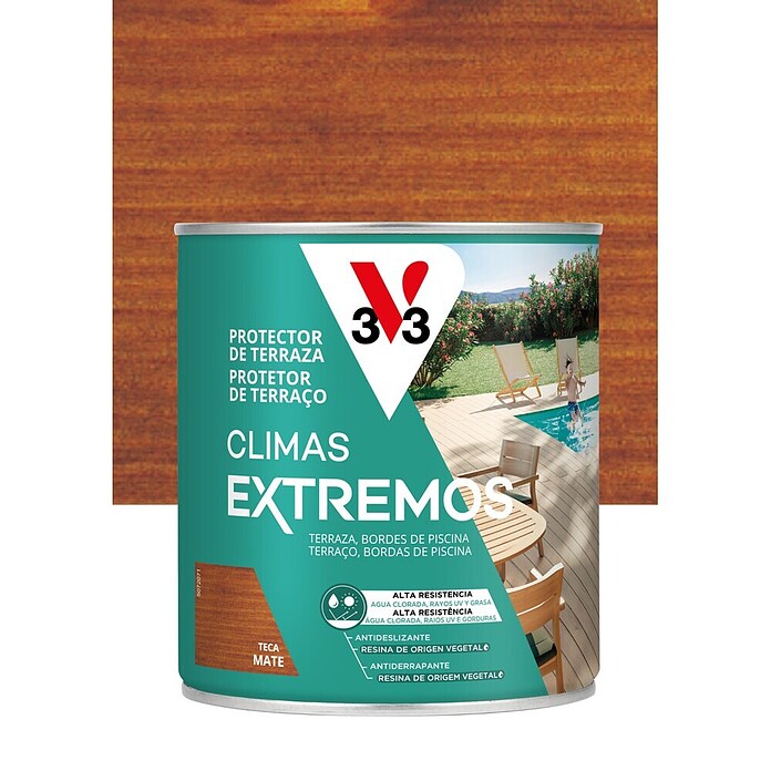 V33 Protección para madera Climas Extremos (Teca, 750 ml, Mate) | BAUHAUS