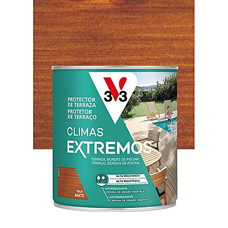 V33 Protección para madera Climas Extremos (Teca, 750 ml, Mate)