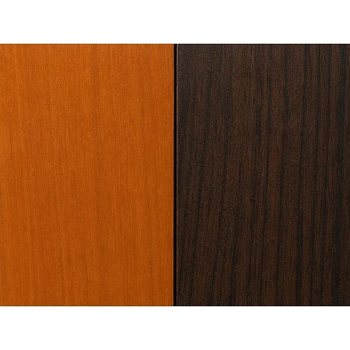 Vam Deckenventilator Deckenventilator VEGALIGHT graphit Eichenflügel 132 cm - Teak-Walnuss, 1.320 mm, 46 W - Zwei nebeneinander liegende Paneele, hellbraun und dunkelbraun, mit vertikaler Holzmaserung.