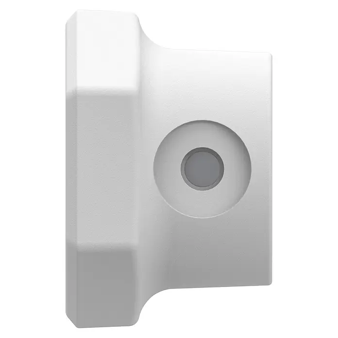 Homematic IP Adapter Knaufzylinder Türschlossantrieb Keso - Passend für: Knaufzylinder des Herstellers Keso - Weißes, texturiertes Kunststoffbauteil mit rundem, dunkelgrauem Sensor oder Knopf.