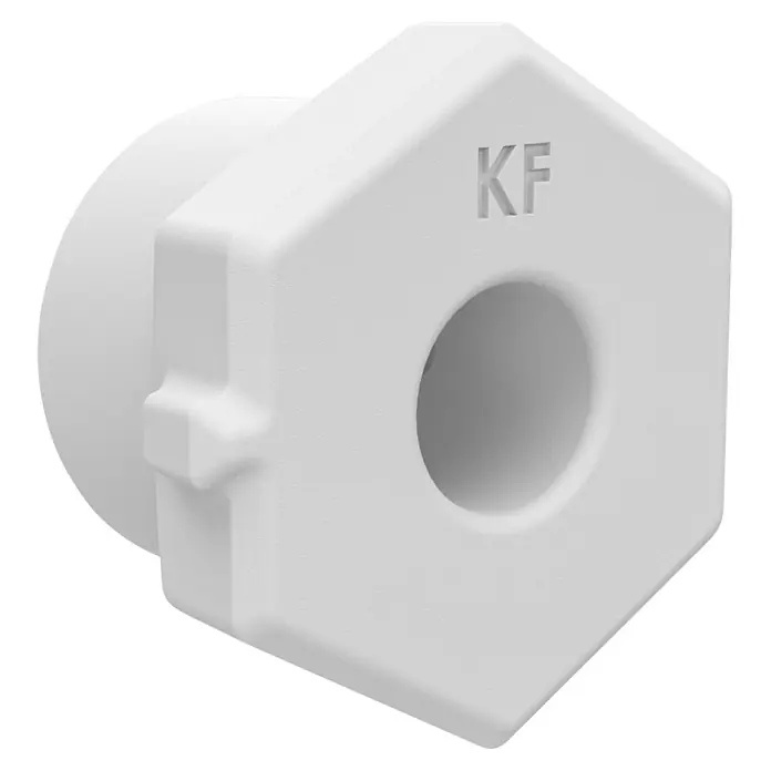 Homematic IP Adapter Knaufzylinder Türschlossantrieb Keso - Passend für: Knaufzylinder des Herstellers Keso - Weißer sechseckiger Kunststoffabstandhalter mit Mittelloch und "KF"-Prägung.
