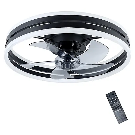Nettlife LED-Deckenventilator Erickson II, Blumenform, dimmbar, 50 cm