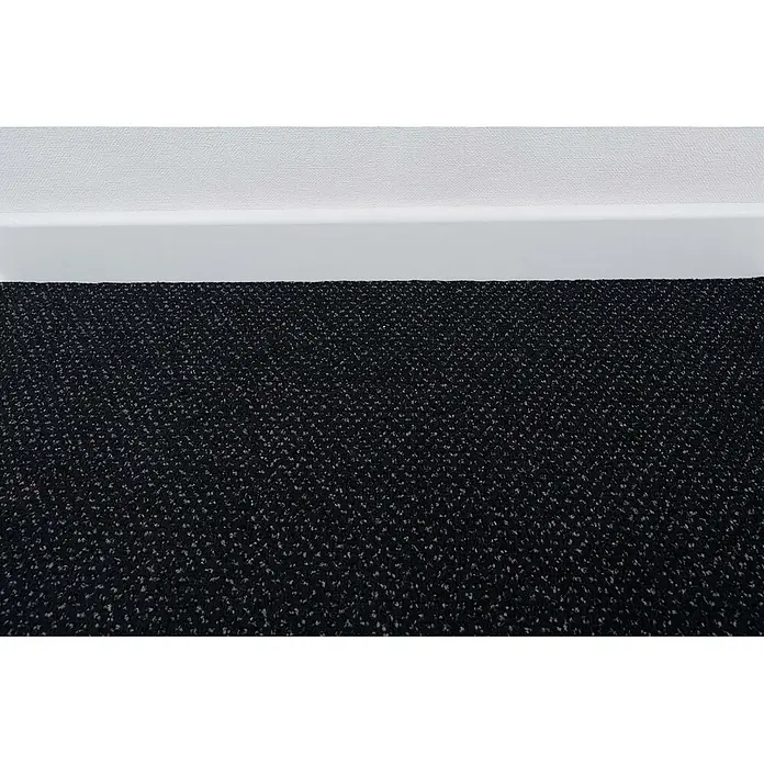 Bricoflor Teppichboden Meterware 7,5x4m, Velours gemustert, anthrazit schwarz - Velours, 100 % Polyamid (PA), anthrazit schwarz - Strukturierter schwarzer Teppich mit grauen Sprenkeln.