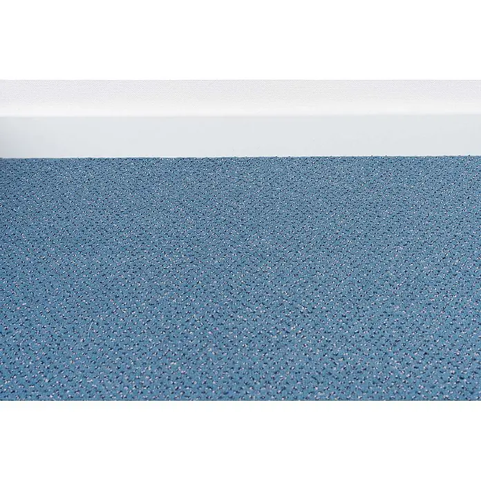 Bricoflor Teppichboden Meterware 5x4m, Velours gemustert, hell-blau - Velours, 100 % Polyamid (PA), hell-blau - Blauer gesprenkelter texturierter Teppich oder Bodenbelag.