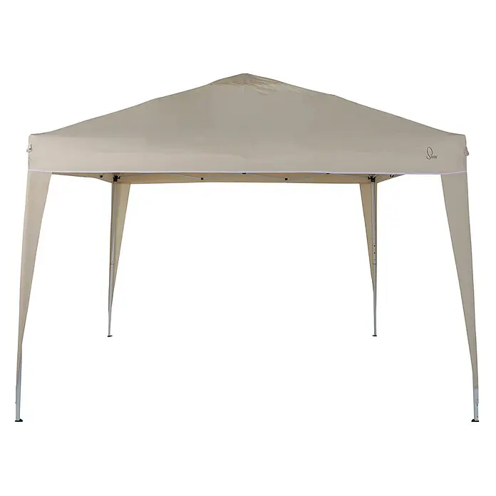 SVITA Steckpavillon PAGO - B x T: 300 x 300 cm, Farbe Dach: Beige - Helles beigefarbenes Pop-up-Vordach mit Metallrahmen für Sonnenschutz im Freien.