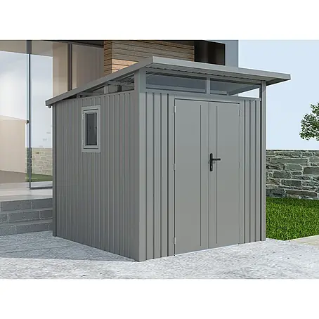 StarLine Metall  Gerätehaus Skylight 4,45 m² Alu Grau