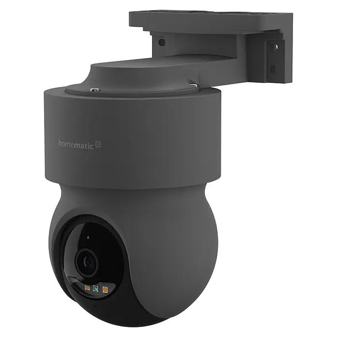Homematic IP Außenkamera Smart Home HmIP-CO - Anthrazit - Dunkelgraue Homematic IP Überwachungskamera mit integrierter Wandhalterung.