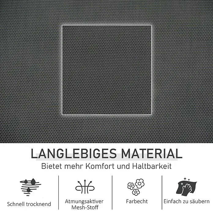 Outsunny Garten-Schaukelstuhl - 1 Stk., Metall, atmungsaktives Mesh, Schwarz - Dunkelgraues, fein strukturiertes Mesh-Gewebe.
