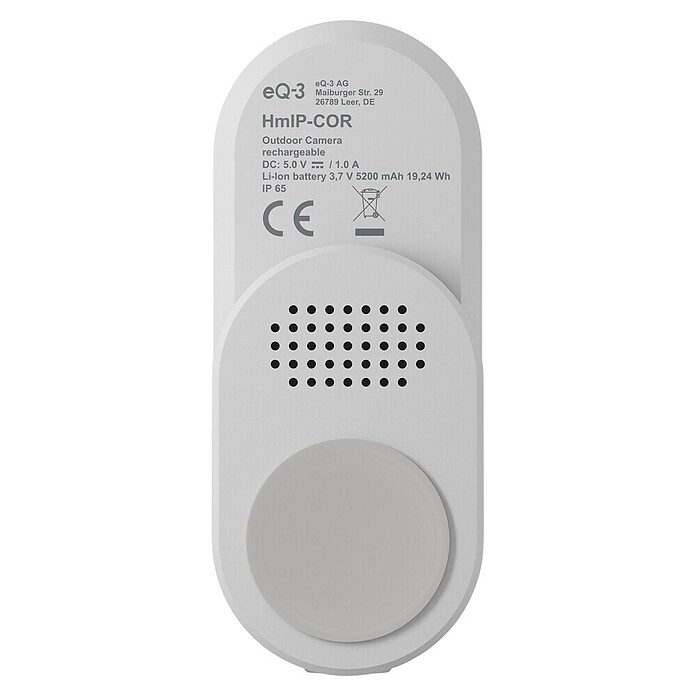 Homematic IP Außenkamera Akku Smart Home HmIP-COR (Weiß, Erfassungswinkel: 110 °) | BAUHAUS