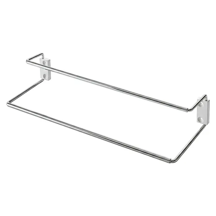 M.Pascual Zapatero - Ajuste de la anchura: 450 mm - 600 mm, Cromado, Extensible - Toallero doble de pared con barras de metal cromado y soportes de plástico blanco.