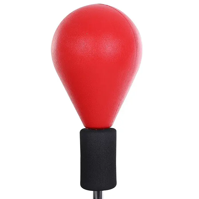 Homcom Boxsack - Ø x L: 48 x 48 cm, Schwarz, Rot - Roter, texturierter, birnenförmiger Boxball auf schwarzem Schaumstoffgriff.