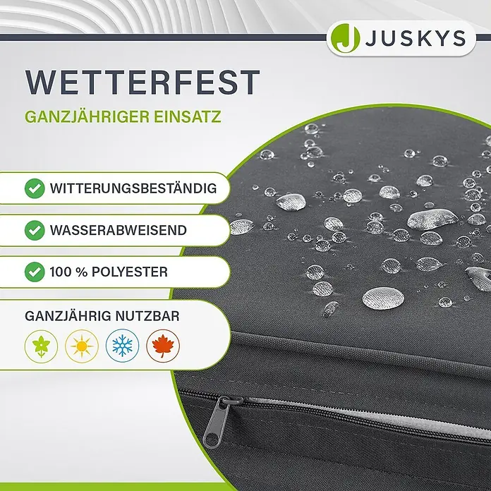 Juskys Doppelliege Syros - Metall, grau - Dunkelgraues, wetterfestes und wasserabweisendes 100% Polyestergewebe für den ganzjährigen Einsatz.