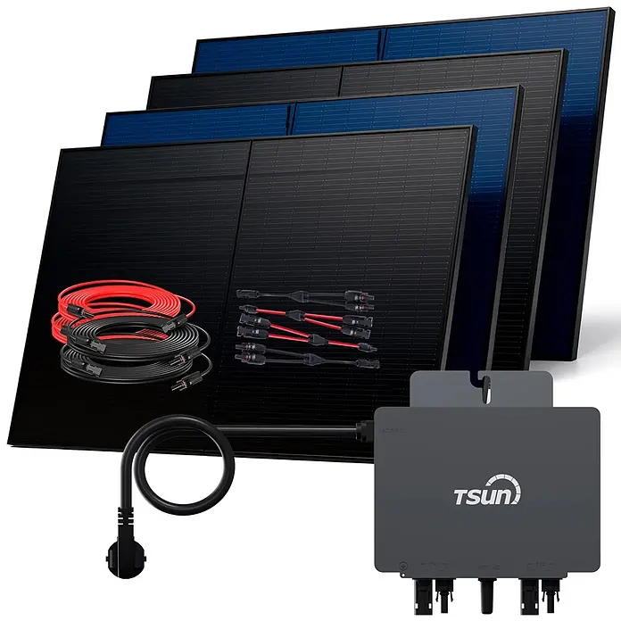 Sunniva Balkonkraftwerk-Set 2000 / 800 Watt mit TSUN MX800Lite Wechselrichter - Nennleistung: 800 W