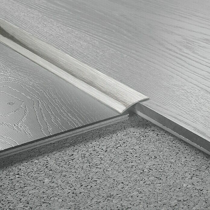 LOGOCLIC Übergangsprofil (Edelstahl matt, 0,9 m x 30 mm x 3,5 mm, Montageart: Kleben, Ungelocht)