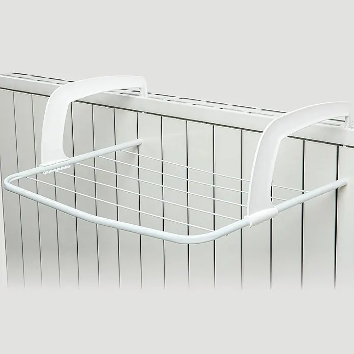 Juwel Wandwäschetrockner VIP Piccolo - 51 cm, Farbe: Weiß - Weißer Wäschetrockner aus Metall und Kunststoff zum Aufhängen an einem Heizkörper.