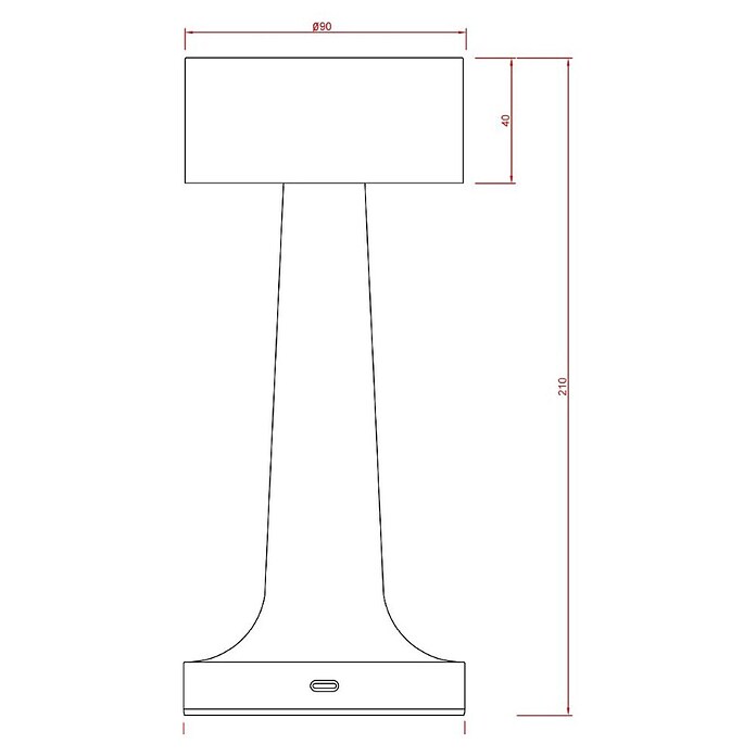 Globo Akumulatorska namizna svetilka Angelika  (1,2 W, Ø x V: 90 x 210 mm, IP20) | 3017 - Tischleuchte | CACJ - Tischleuchte | CAC - Indoorleuchten | CA - Beleuchtung | C - Elektro | BAUHAUS