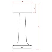 Globo Akumulatorska namizna svetilka Angelika  (1,2 W, Ø x V: 90 x 210 mm, IP20) | 3017 - Tischleuchte | CACJ - Tischleuchte | CAC - Indoorleuchten | CA - Beleuchtung | C - Elektro | BAUHAUS