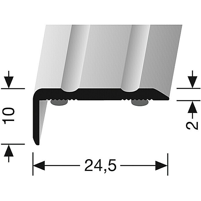LOGOCLIC Kutni profil (Srebrno, 1 m x 24,5 mm x 10 mm, Vrsta montaže: Vijci)