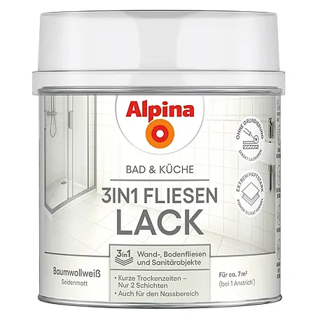 Alpina  Weißlack Bad & Küche 3 in 1 Fliesenlack (Weiß)