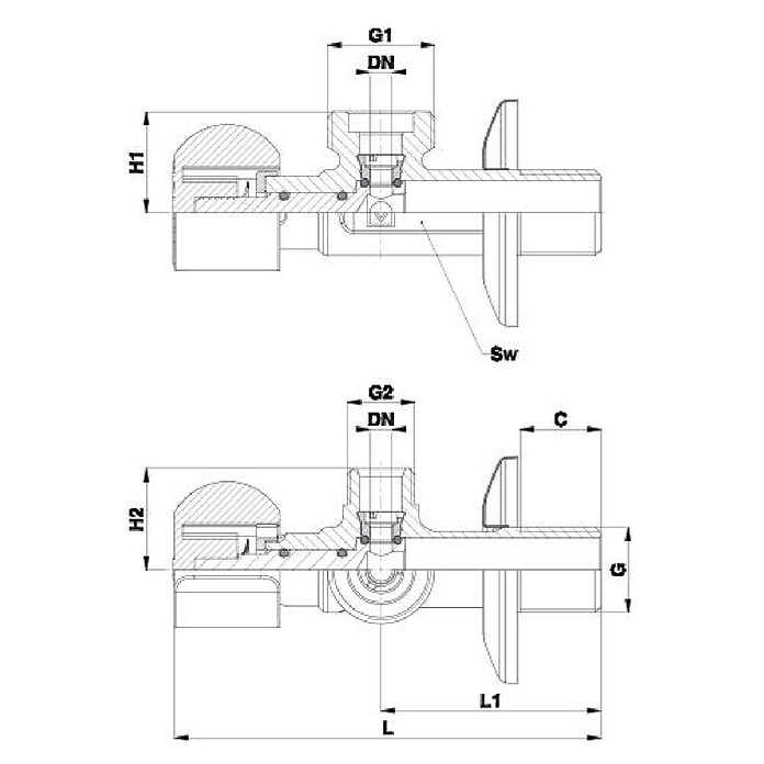 Herz Kotni ventil  (¾″) | 4053 - Ventile | DCDA - Wasserinstallation | DCD - Sanitärinstallation | DC - Sanitärinstallation | D - Sanitär | BAUHAUS