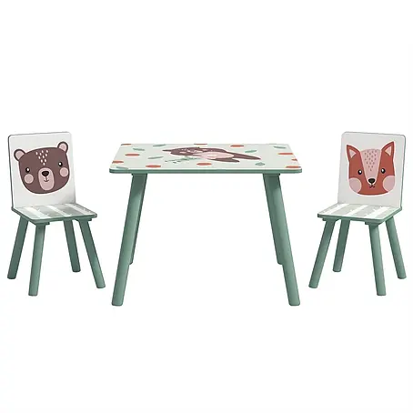 Zonekiz Kindertisch Grün 60cm x 60cm x 44cm
