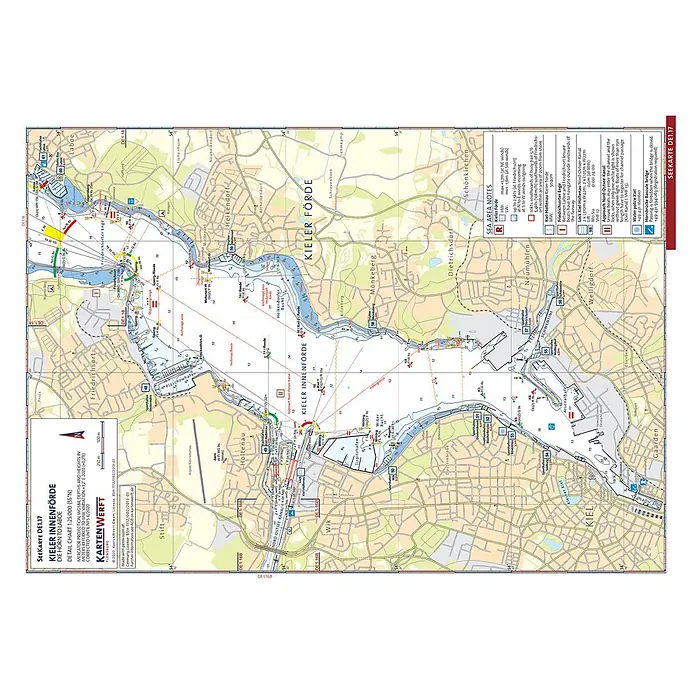 SeeKarten DE1.17/DE1.18 | Kieler Innenförde / Kieler Außenförde -  - Detaillierte Seekarte der Kieler Förde mit Wasserwegen, Landmerkmalen und Navigationsinformationen für Seeleute.
