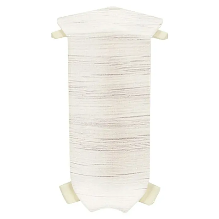 LOGOCLIC Innenecke - Esche Weiß, 2 Stk., Geeignet für: Hartschaum-Sockelleisten - Eine weiße, längliche Stoffwindel mit Befestigungselementen für Babys, ideal für umweltbewusste Eltern.